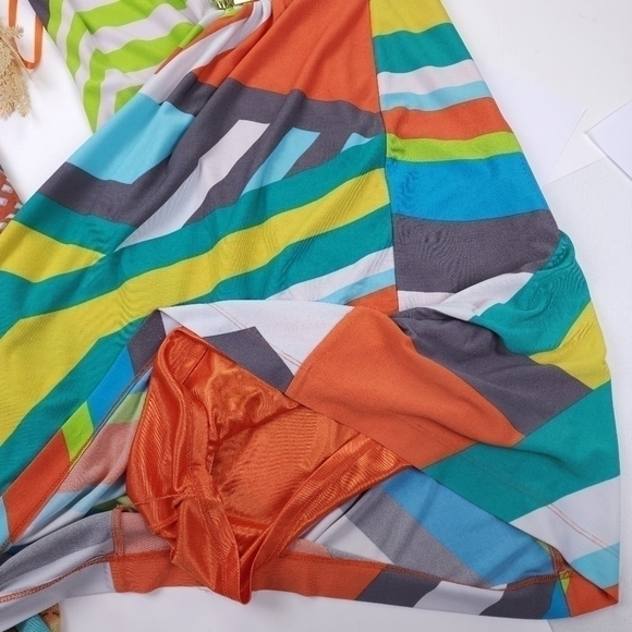 Tahari Multicolored Striped Dress Sz 14 - Picture 14 of 16